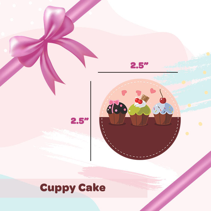 Personalised Gift Sticker - Cuppy Cake - Set of 60
