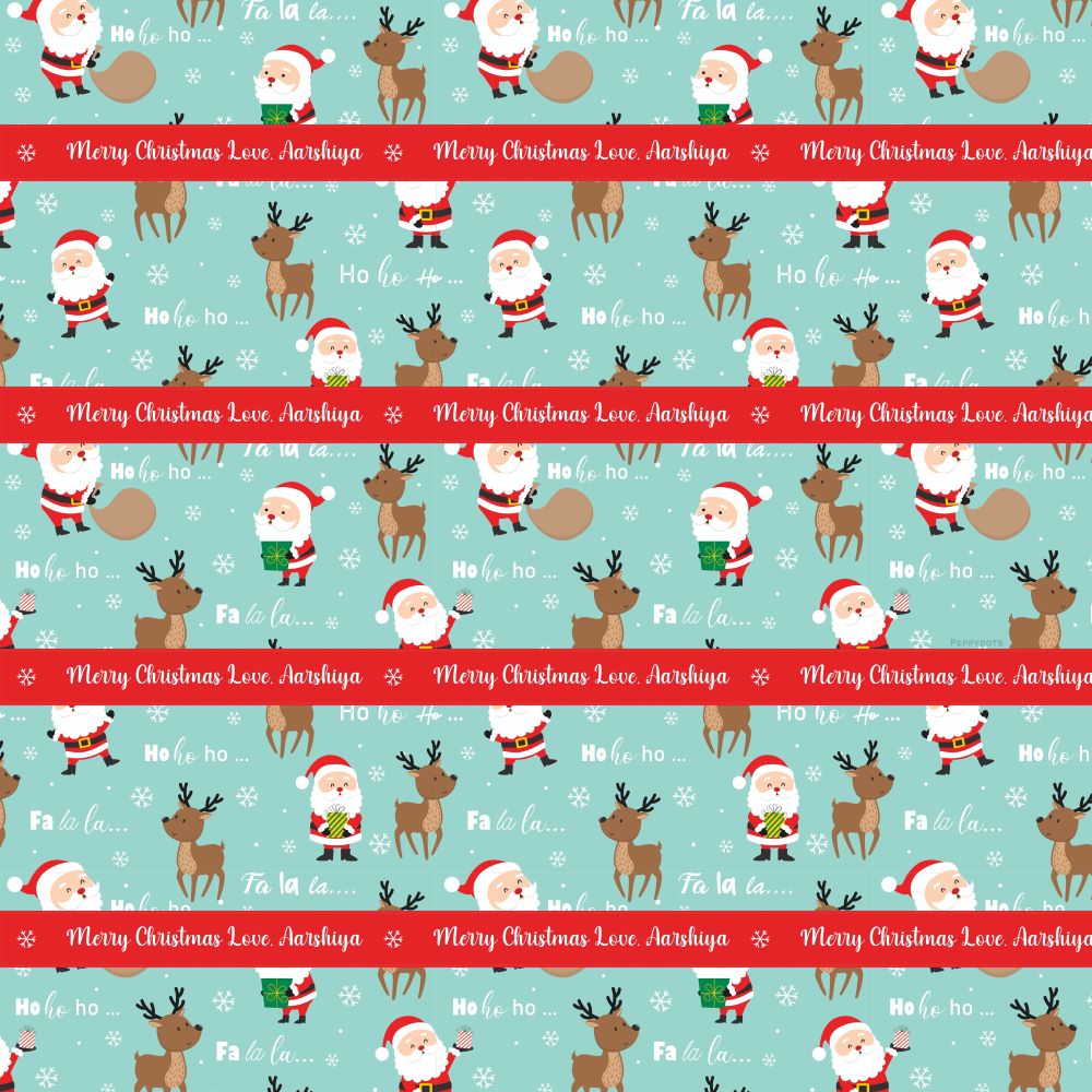 Christmas Themed Wrapping Paper - Personalised