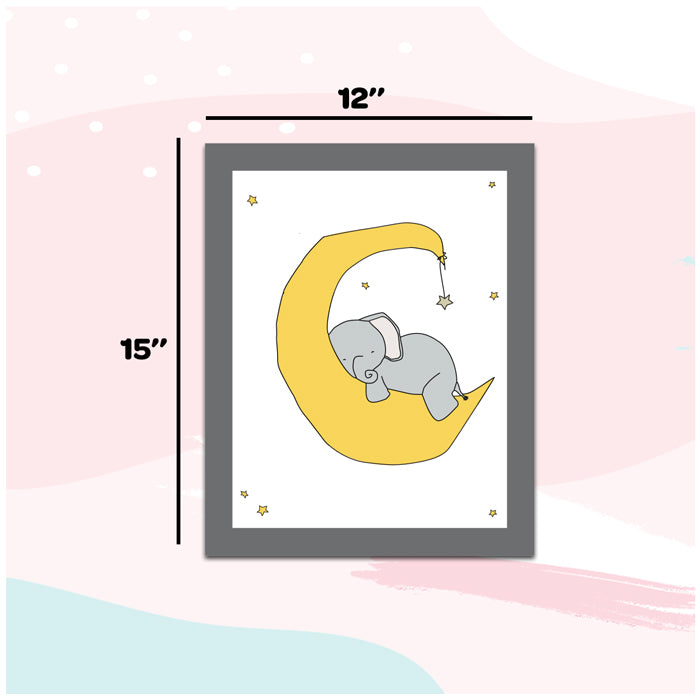 Cute Elephant Framed Wall Art (Set of 4)