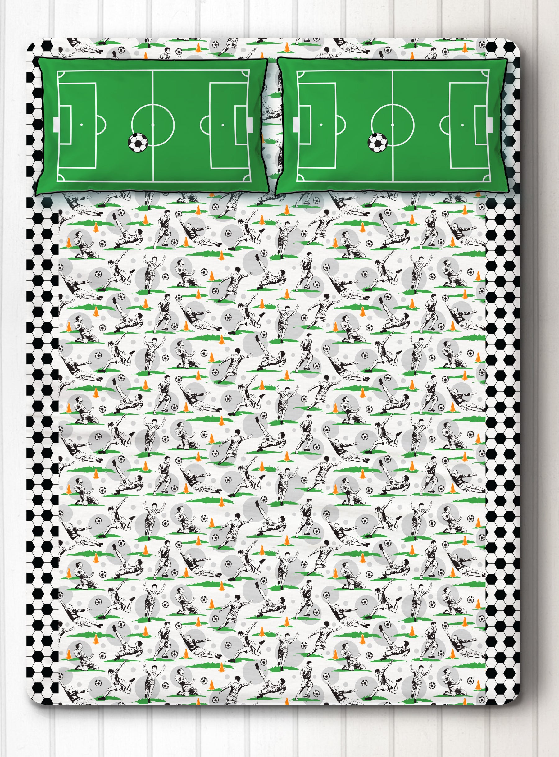 Football Fever Single / Double Bedsheet with One / Two Pillow Cover