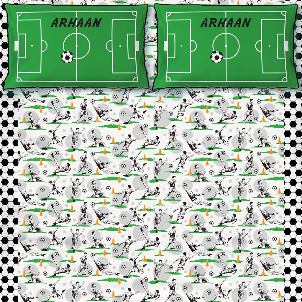 Football Fever Single / Double Bedsheet with One / Two Pillow Cover