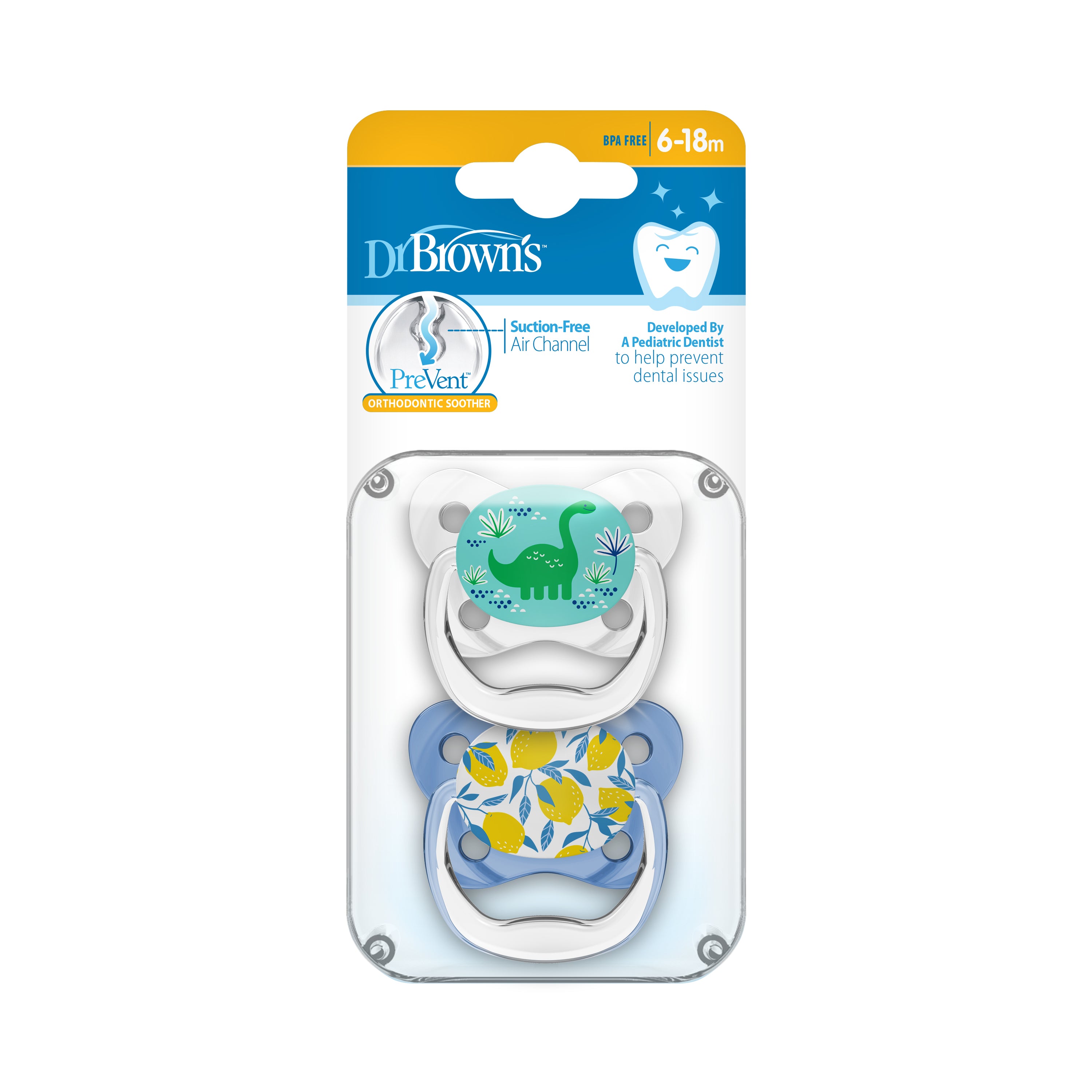 Dr. Brown's PreVent Butterfly Soother - Stage 2, Blue, 2-Pack