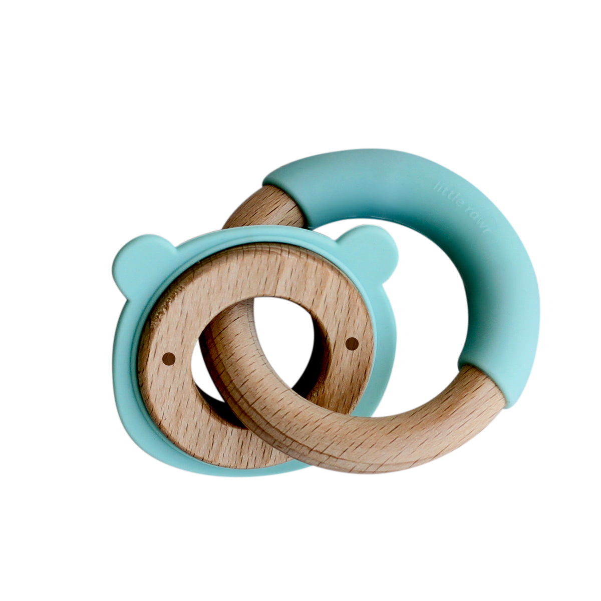 Wood Critter & Ring Teether - Blue