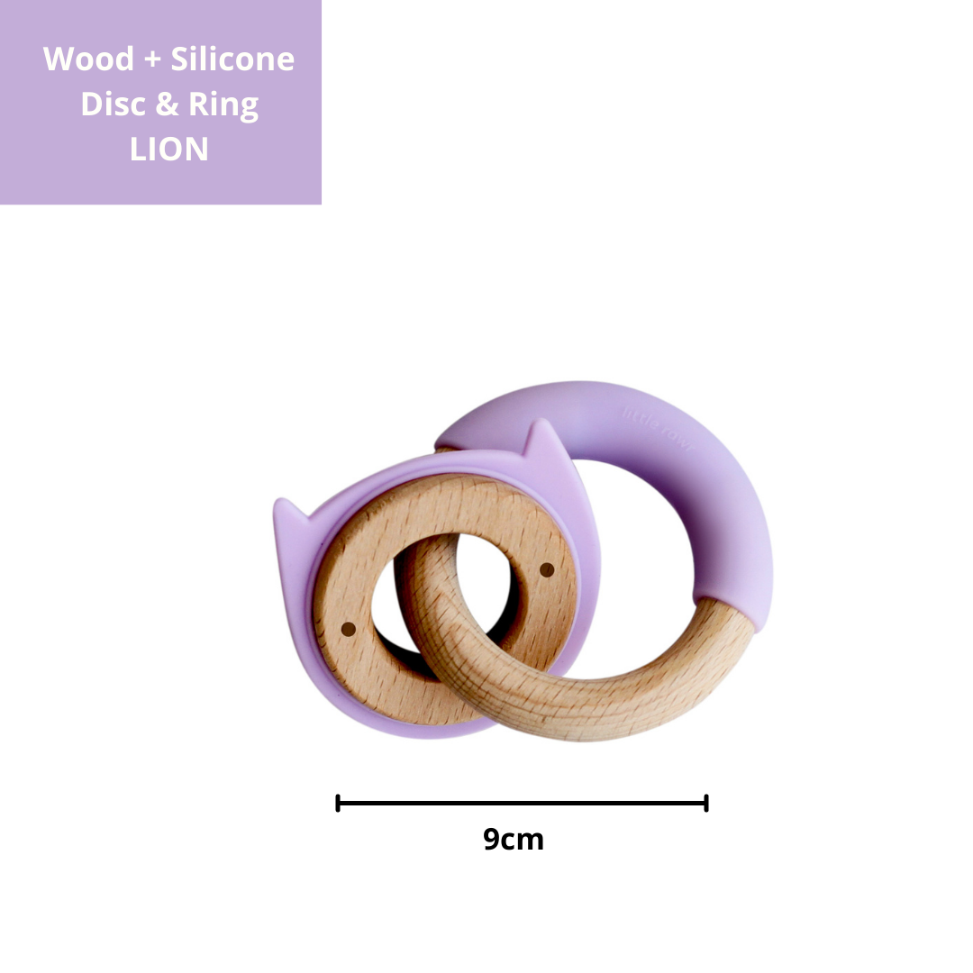 Wood Critter & Ring Teether - Purple