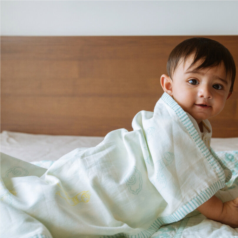 Dulaar Mulmul Muslin Dohar | Hand-Block Printed- Llama Love