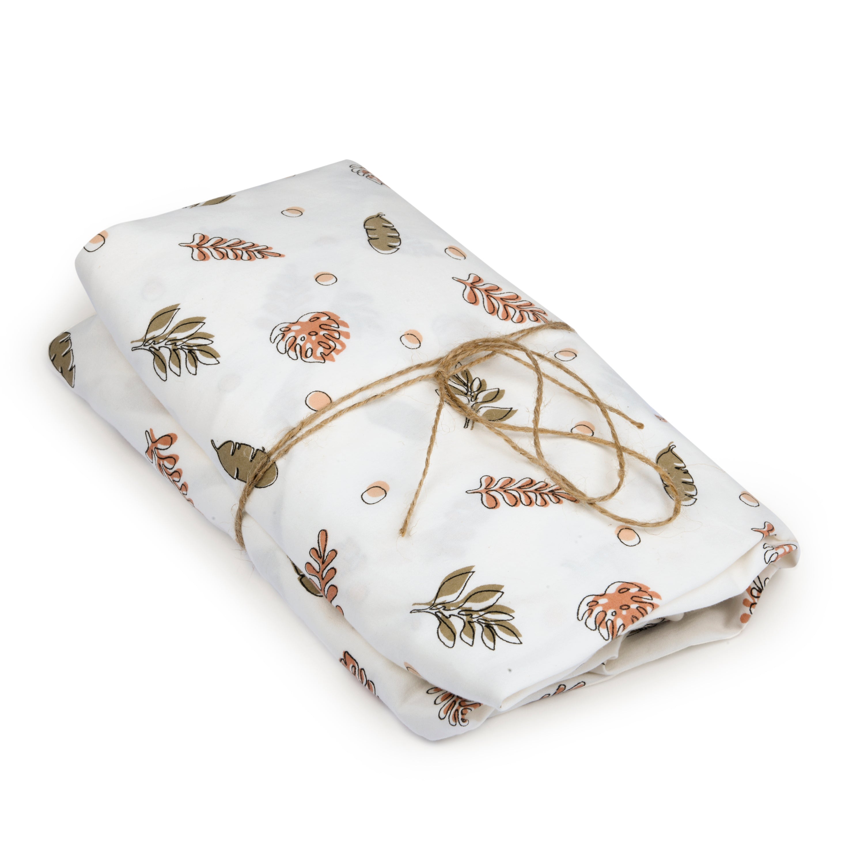 Kokolo Fitted Sheet - Falling Leaves Organic Satin & Natural Dyes