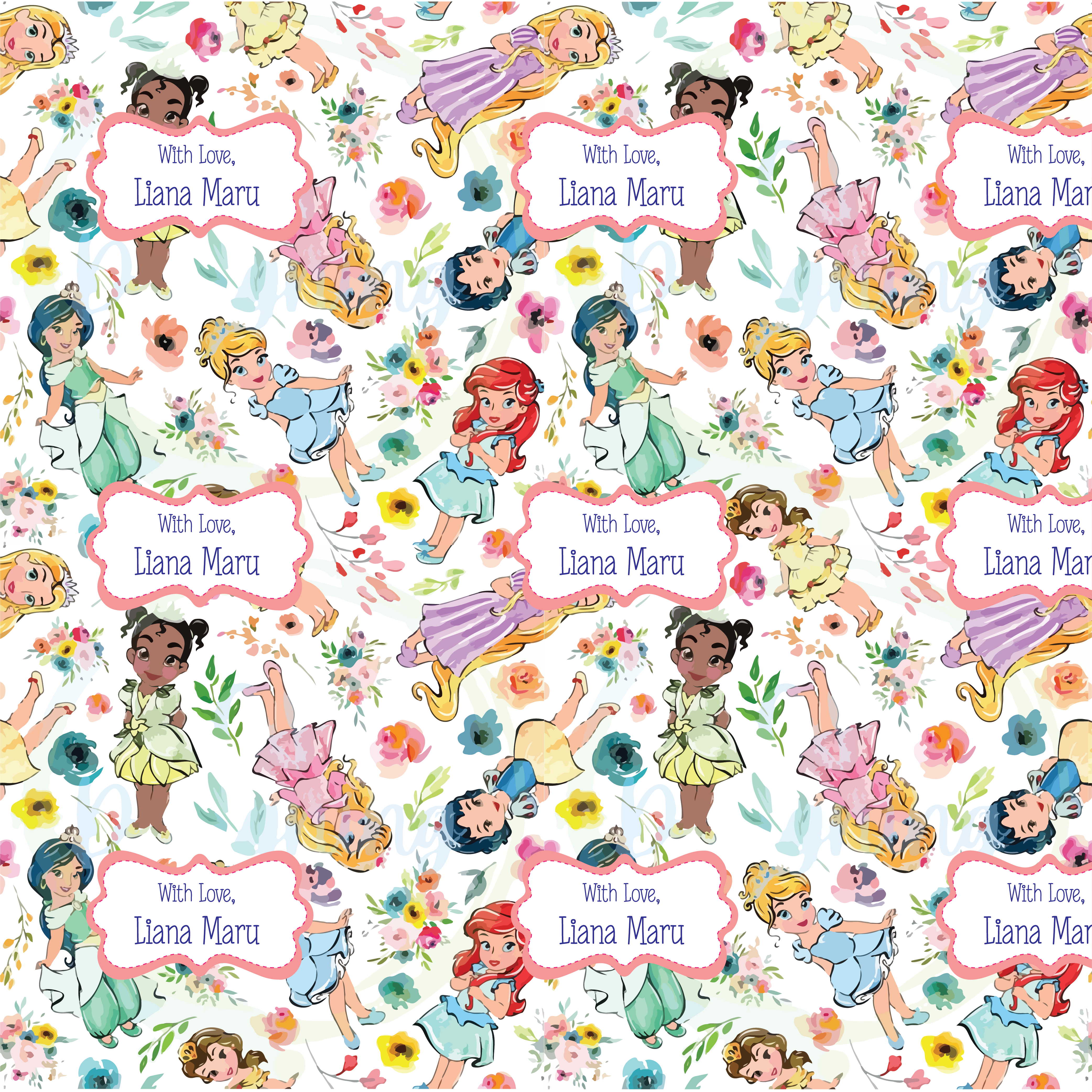 Personalised Gift Wrapping Paper (Girl)