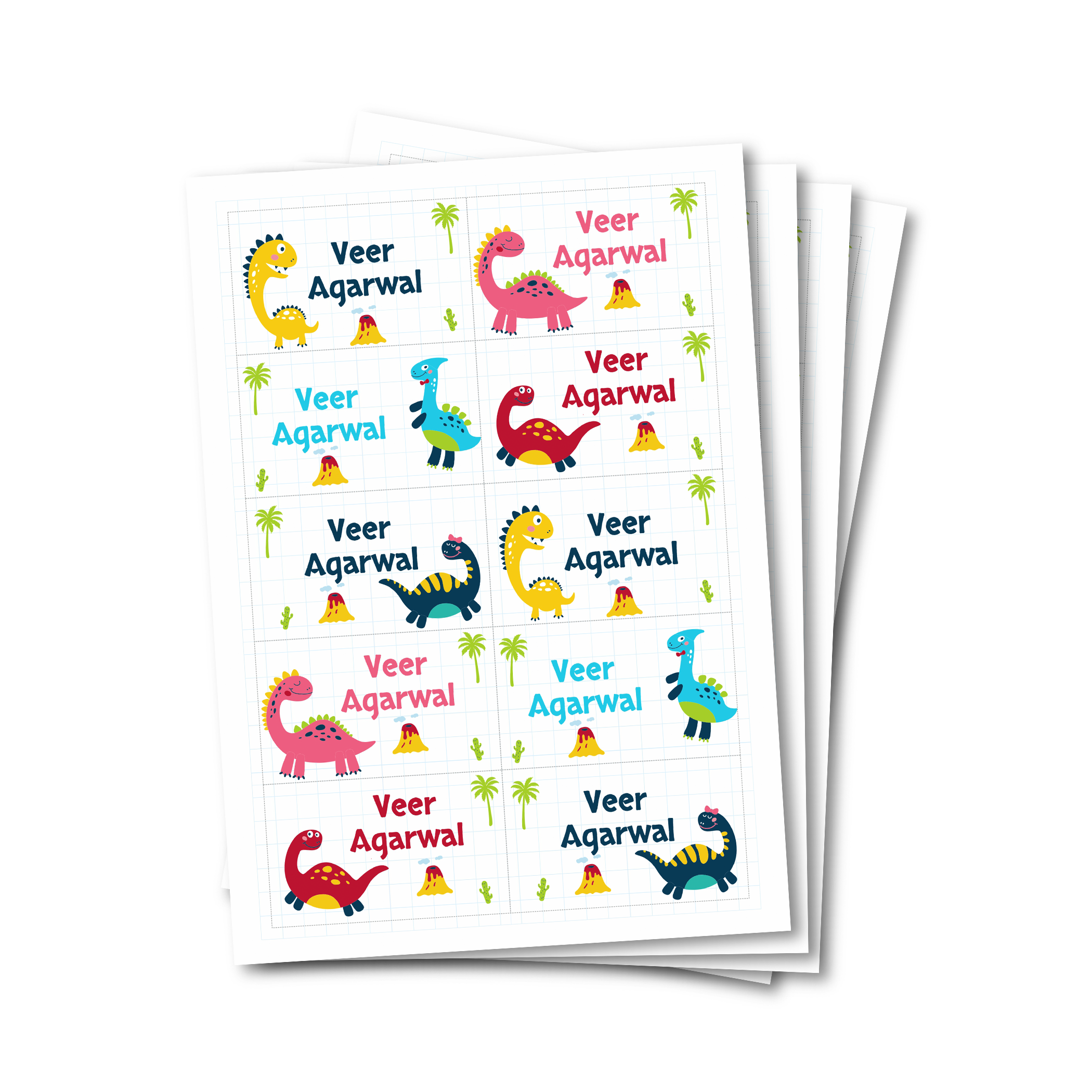 Waterproof Labels - Dino (Set Of 40)