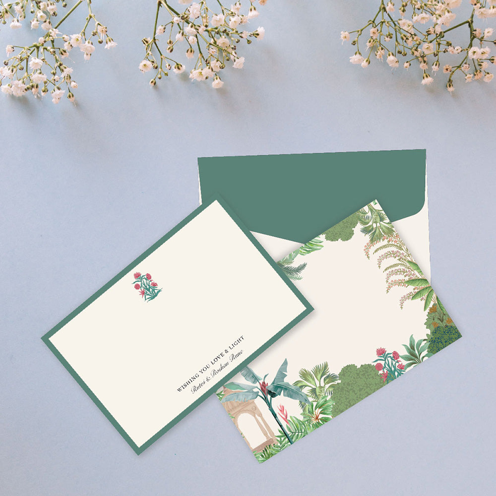Flat Cards + Envelopes - Set of 25 - Magical Garden