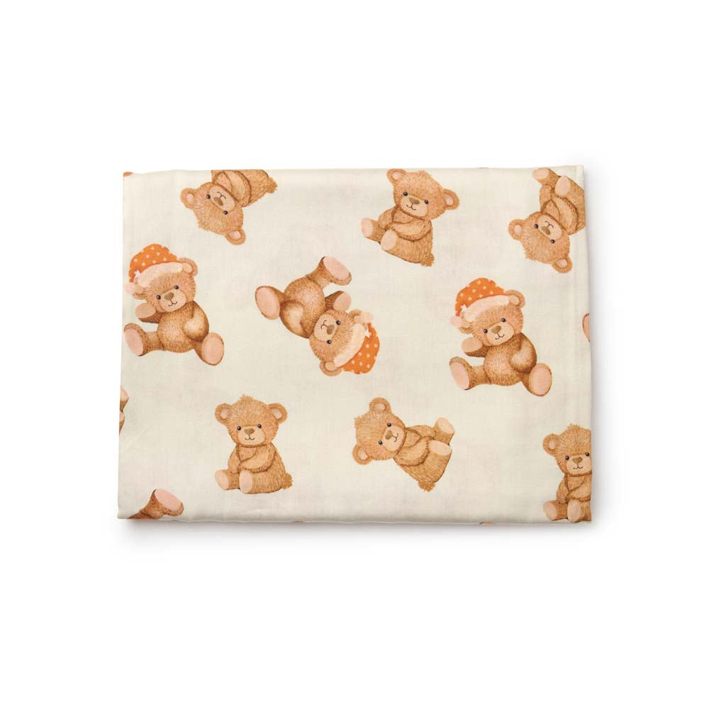 Fancy Fluff Organic Cot Bedsheet - Cuddle Bear
