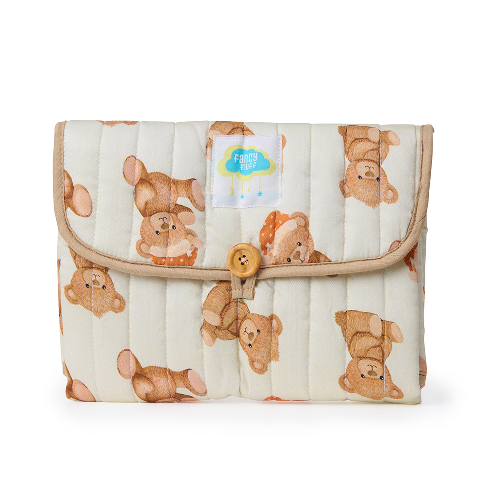 Fancy Fluff Organic Portable Changing Mat - Cuddle Bear