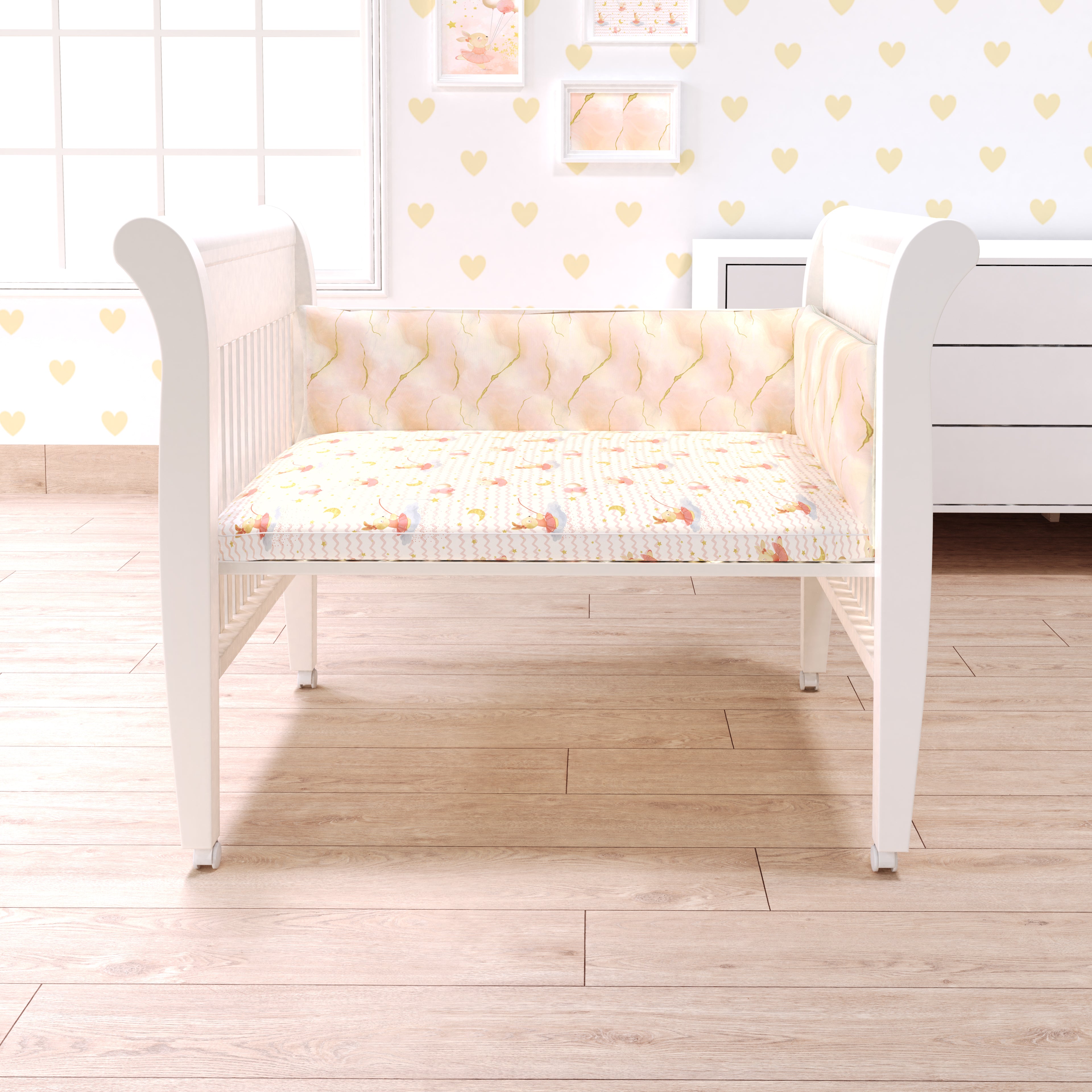 Fancy Fluff Organic Cot Half Bumper - Day Dream