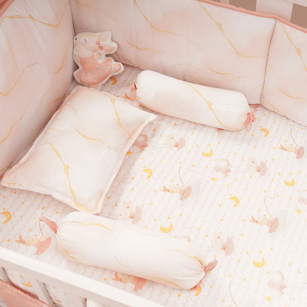 Fancy Fluff Organic Cot Half Bumper - Day Dream