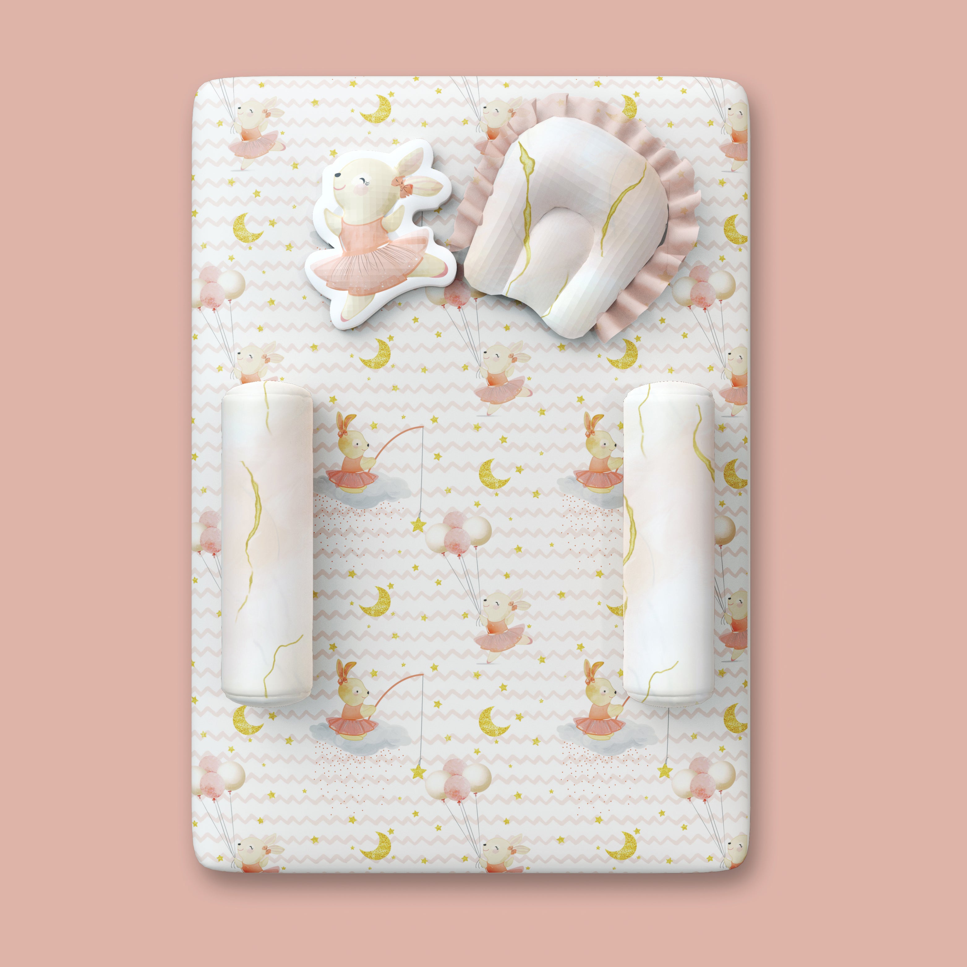 Fancy Fluff 5 Piece Organic New Born Bed Set - Day Dream