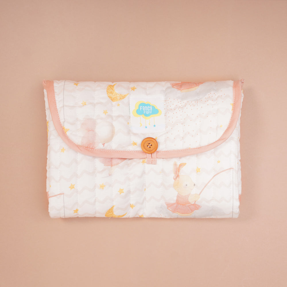 Fancy Fluff Organic Cotton On-The-Go Changing Mat  - Day Dream