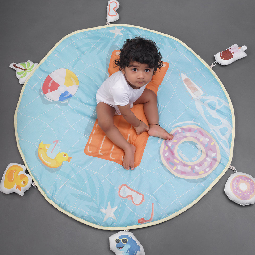 Fancy Fluff Organic Baby Play Mat - Pool