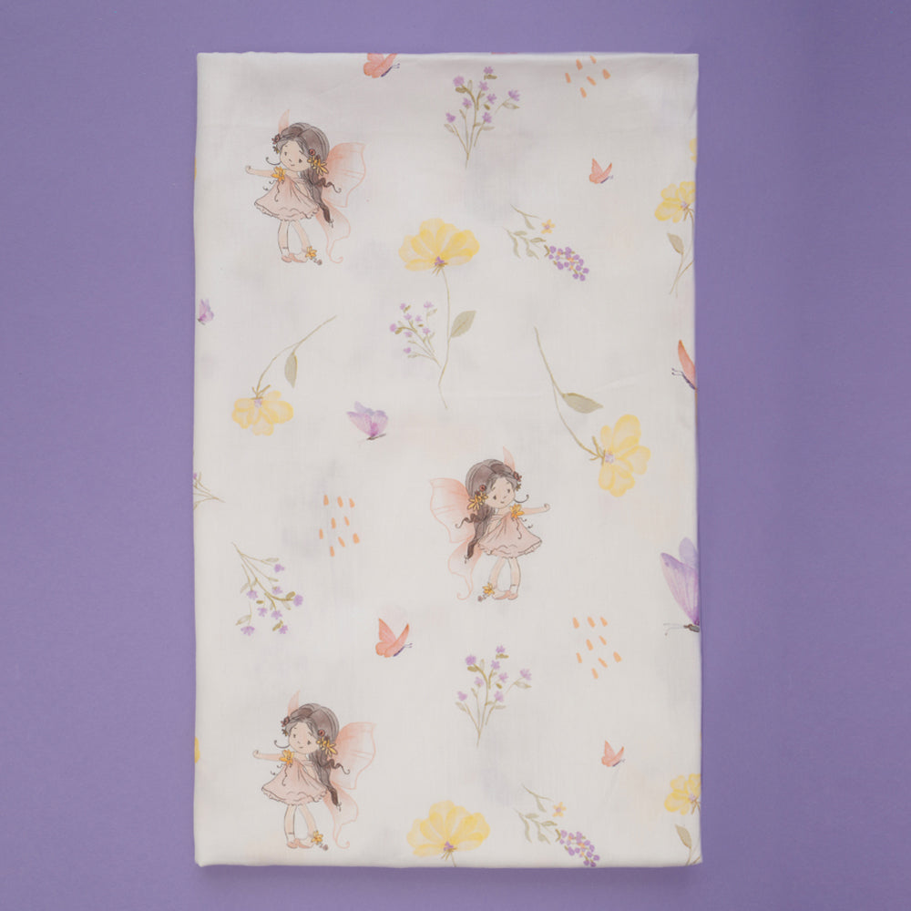 Fancy Fluff Organic Cot Bedsheet- Pixie Dust