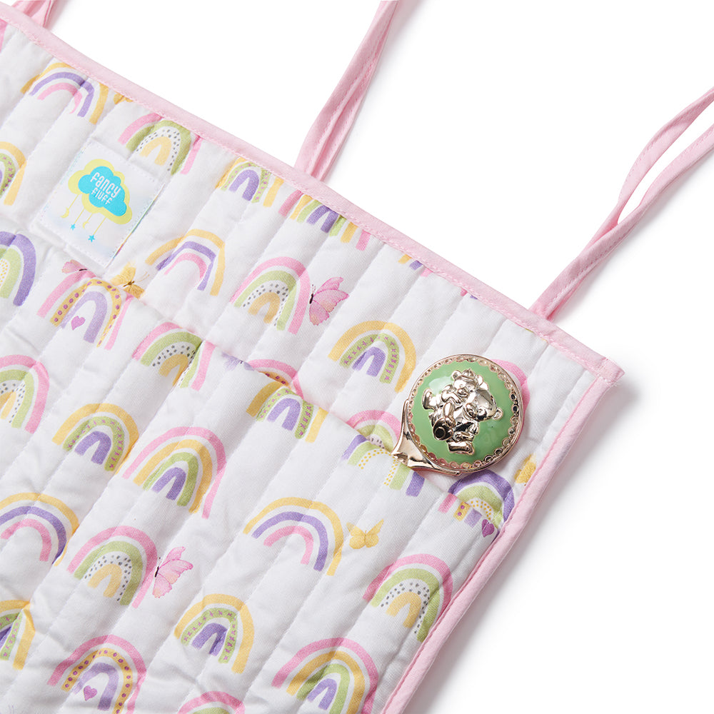 Fancy Fluff Organic Crib Organiser - Rainbow Dreams