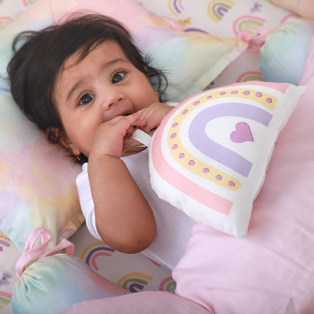 Fancy Fluff Organic Shape Cushion - Rainbow Dreams