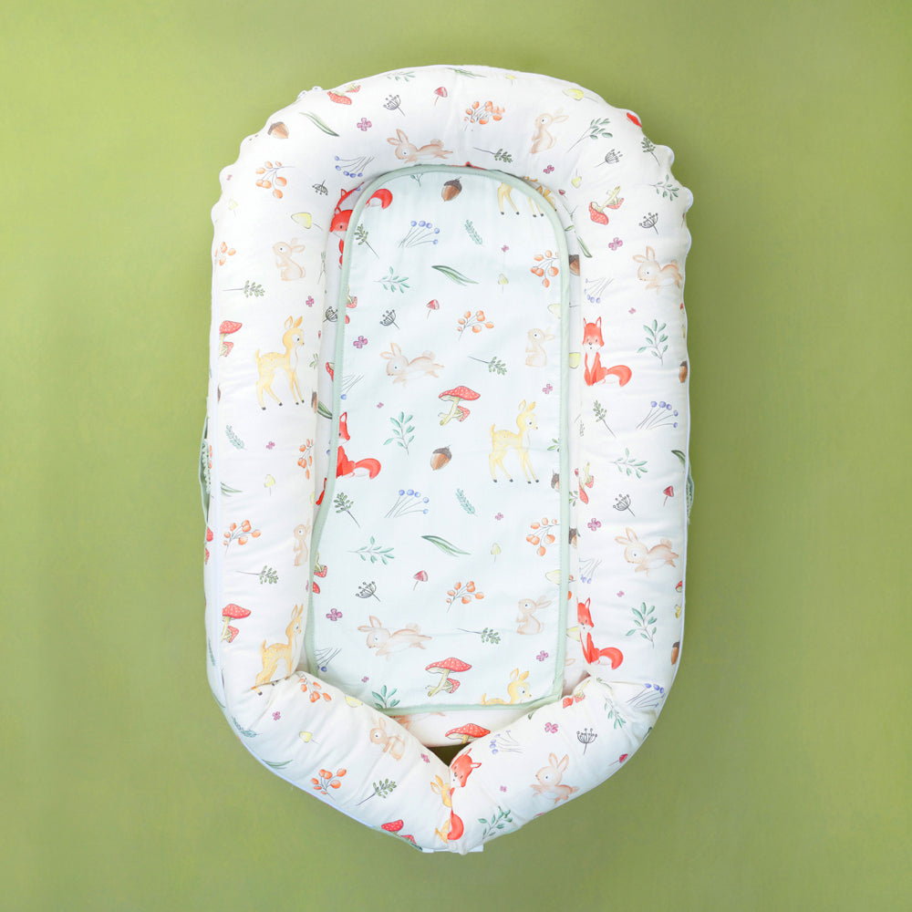 Fancy Fluff Organic Baby Cocoon -  Woodland