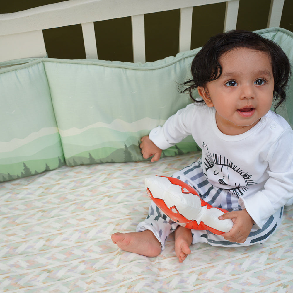 Fancy Fluff Organic Cot Fitted Sheet - Woodland