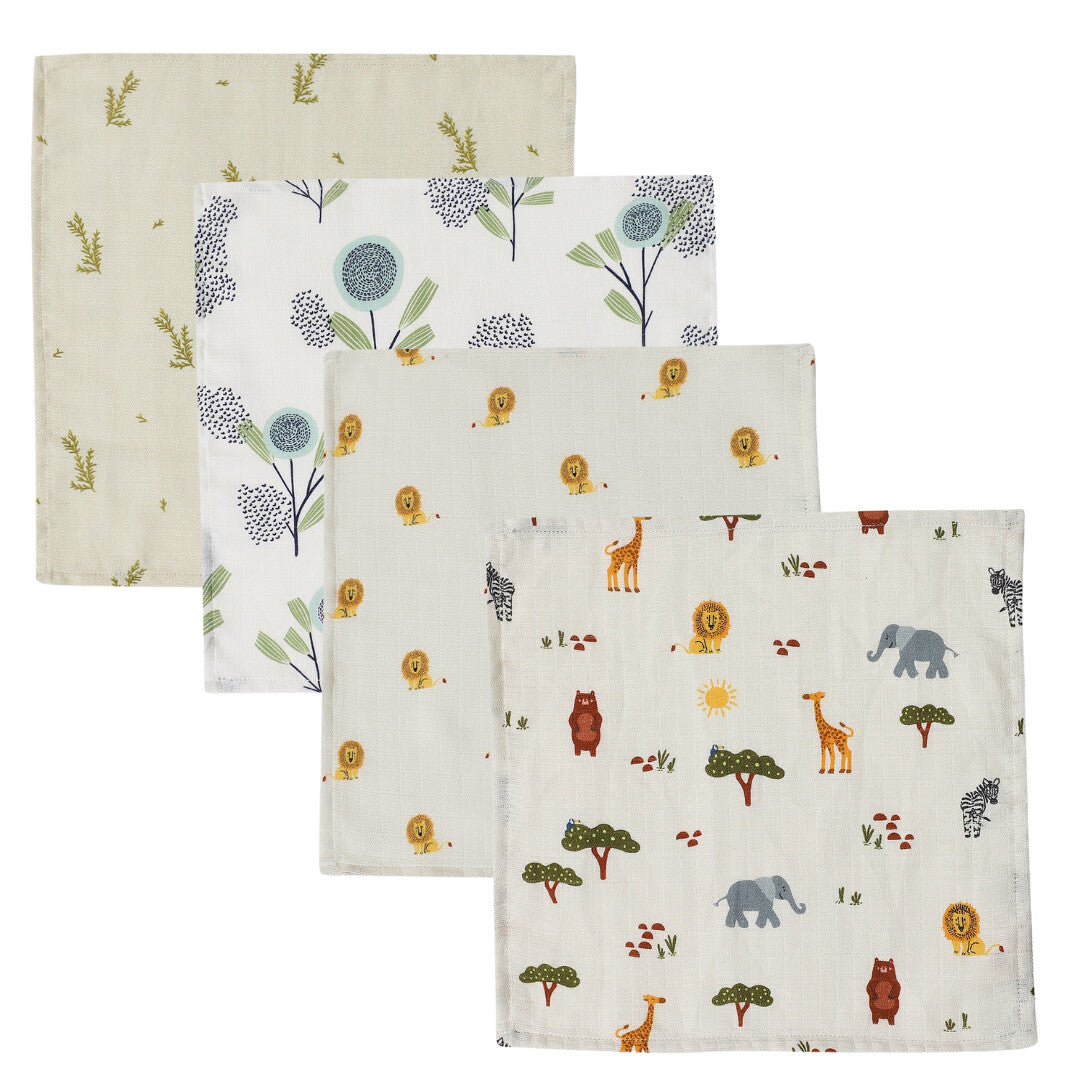 Dulaar Organic Muslin Face Napkin (Set of 4)