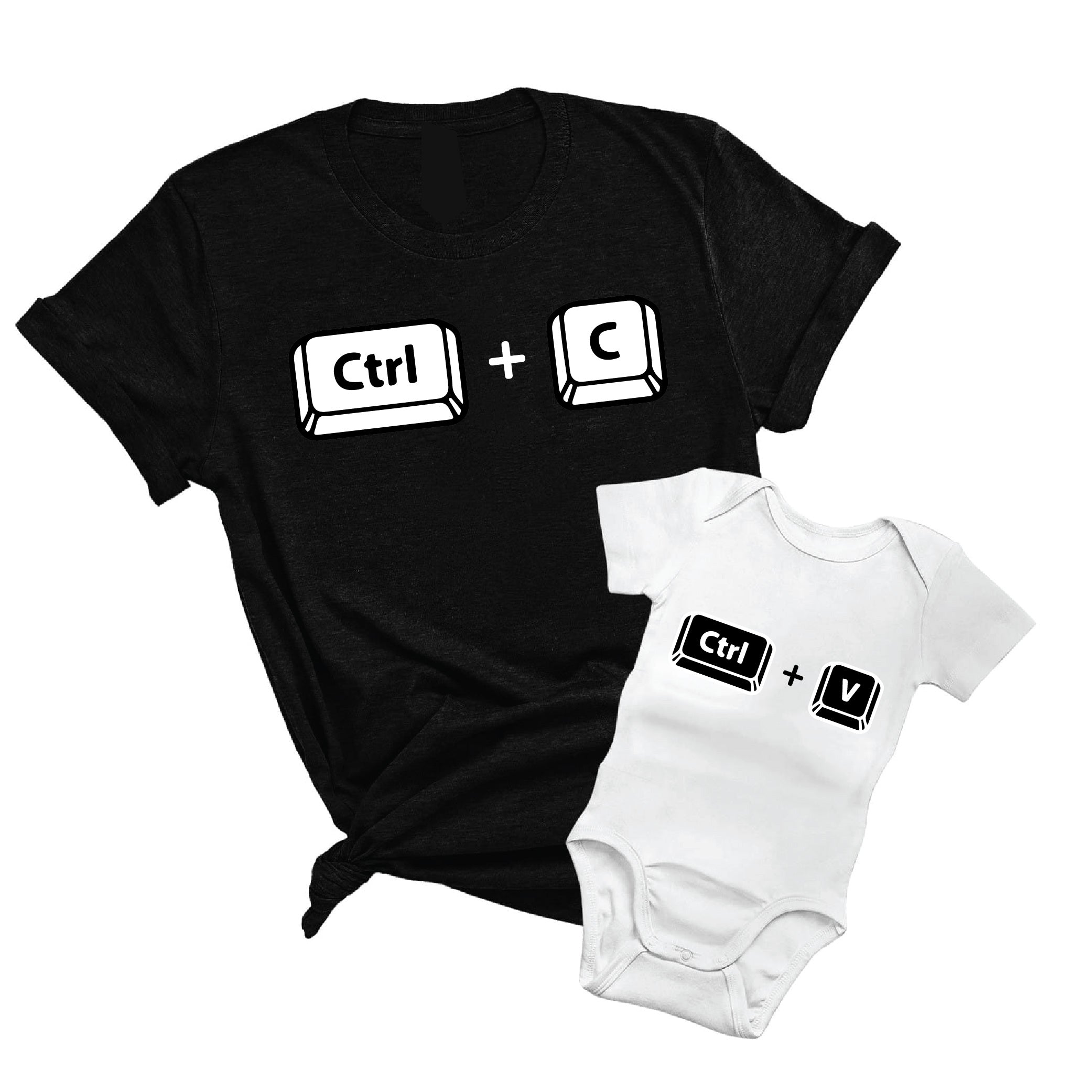 Ctrl C Ctrl V - Combo of Adult Tshirt + Kid's Tshirt/Onesie