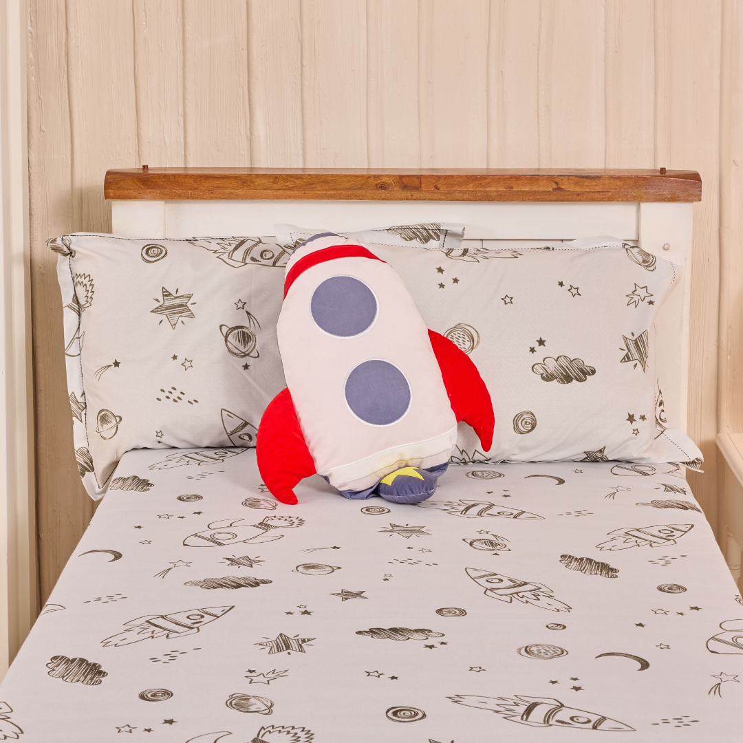 To the Moon and Back Cord Print Double/ King Bed Sheet Set