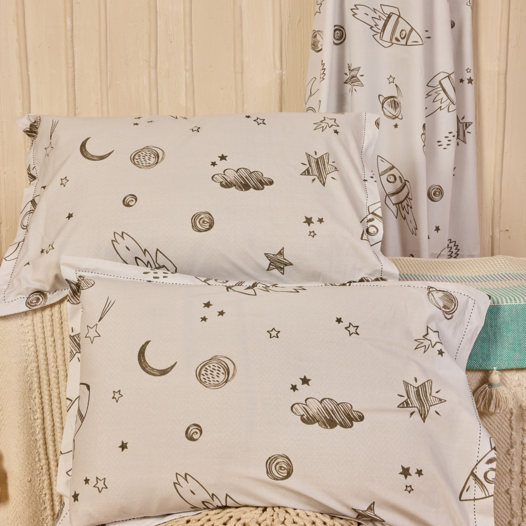 To the Moon and Back Cord Print Double/ King Bed Sheet Set