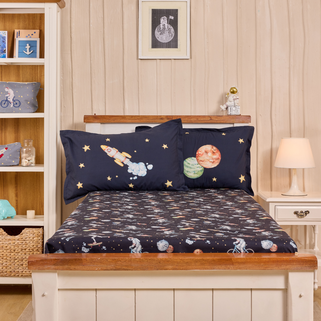 To The Moon And Back Main Print Double/ King Bed Sheet Set