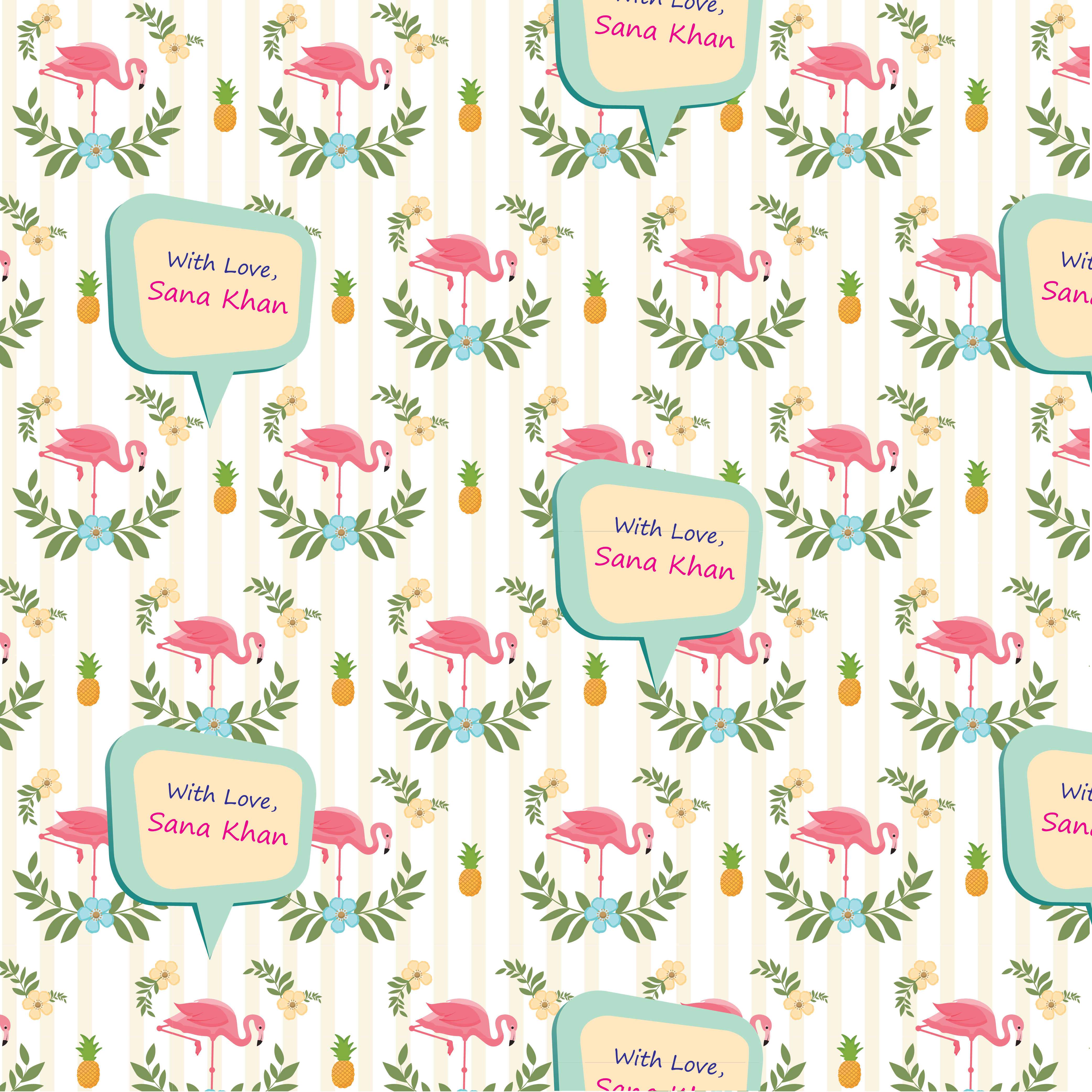 Personalised Gift Wrapping Paper (Girl)