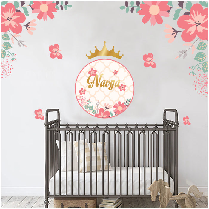 Floral Wall Name Sticker – Buy Now at My Baby Babbles