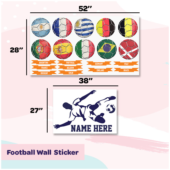 Football Wall Name Sticker