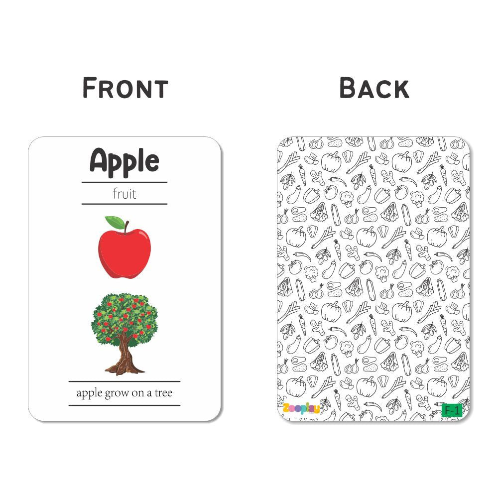 Fruits And Vegetables Flashcards- Pack of 24