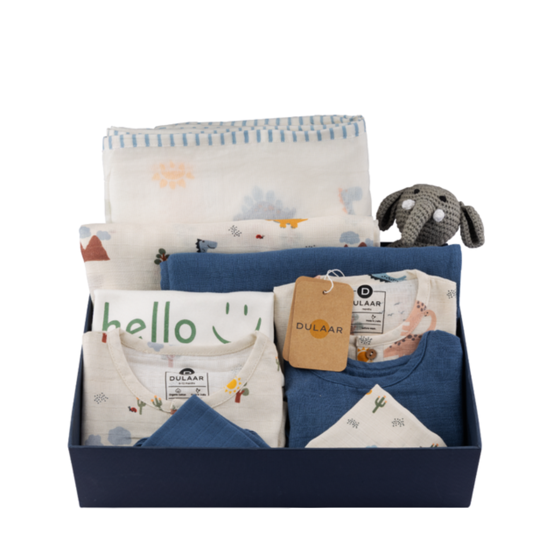 Dulaar Welcome Home Baby! Newborn Gift Box Set (0-6 Months) - Luxe