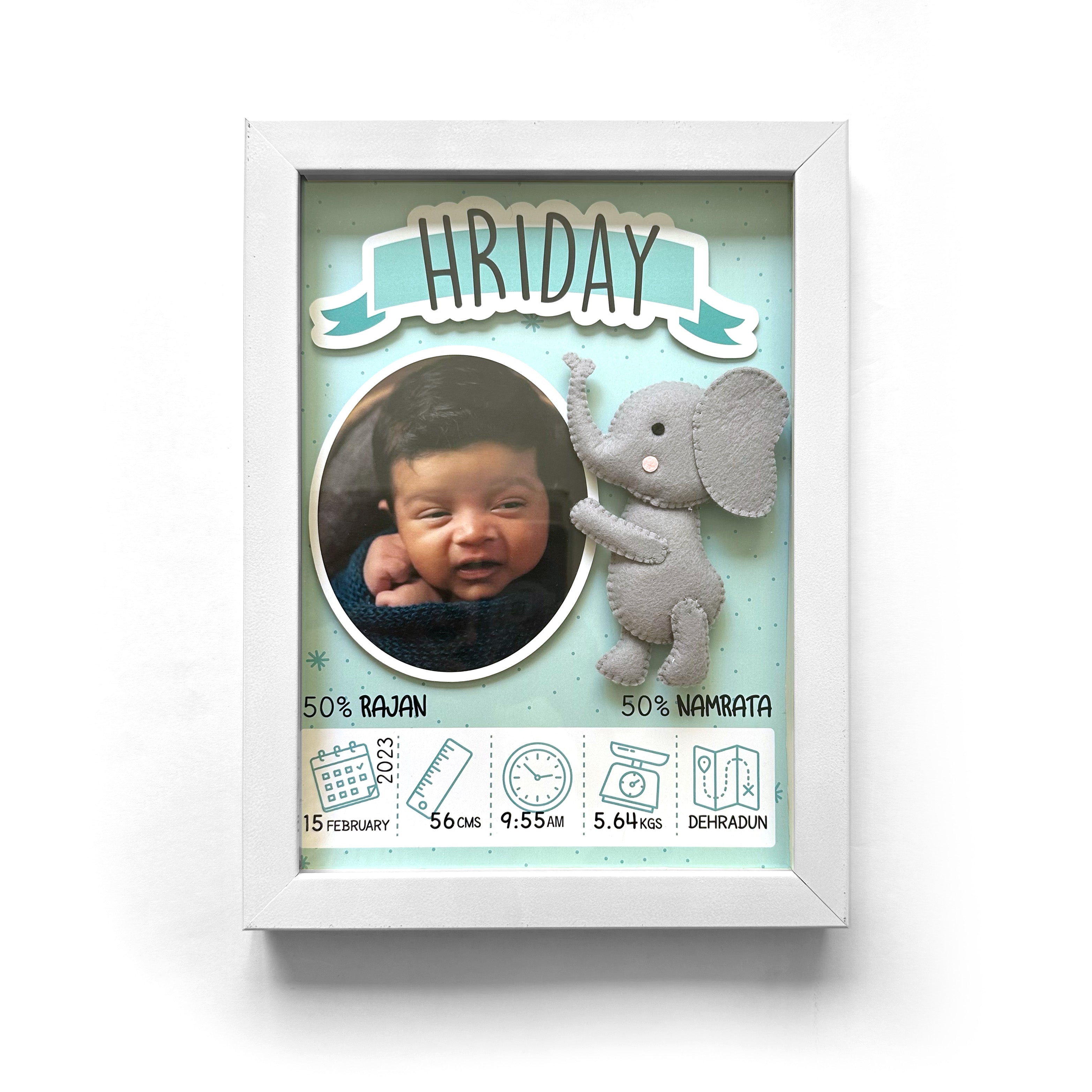 Birth Announcement Frame - Elephant