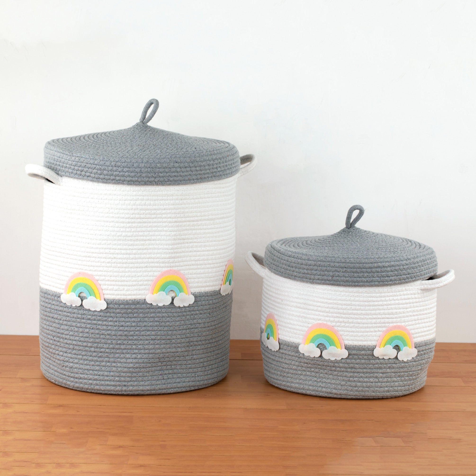 Rope Basket With Lid Medium/Large/Set Of 2