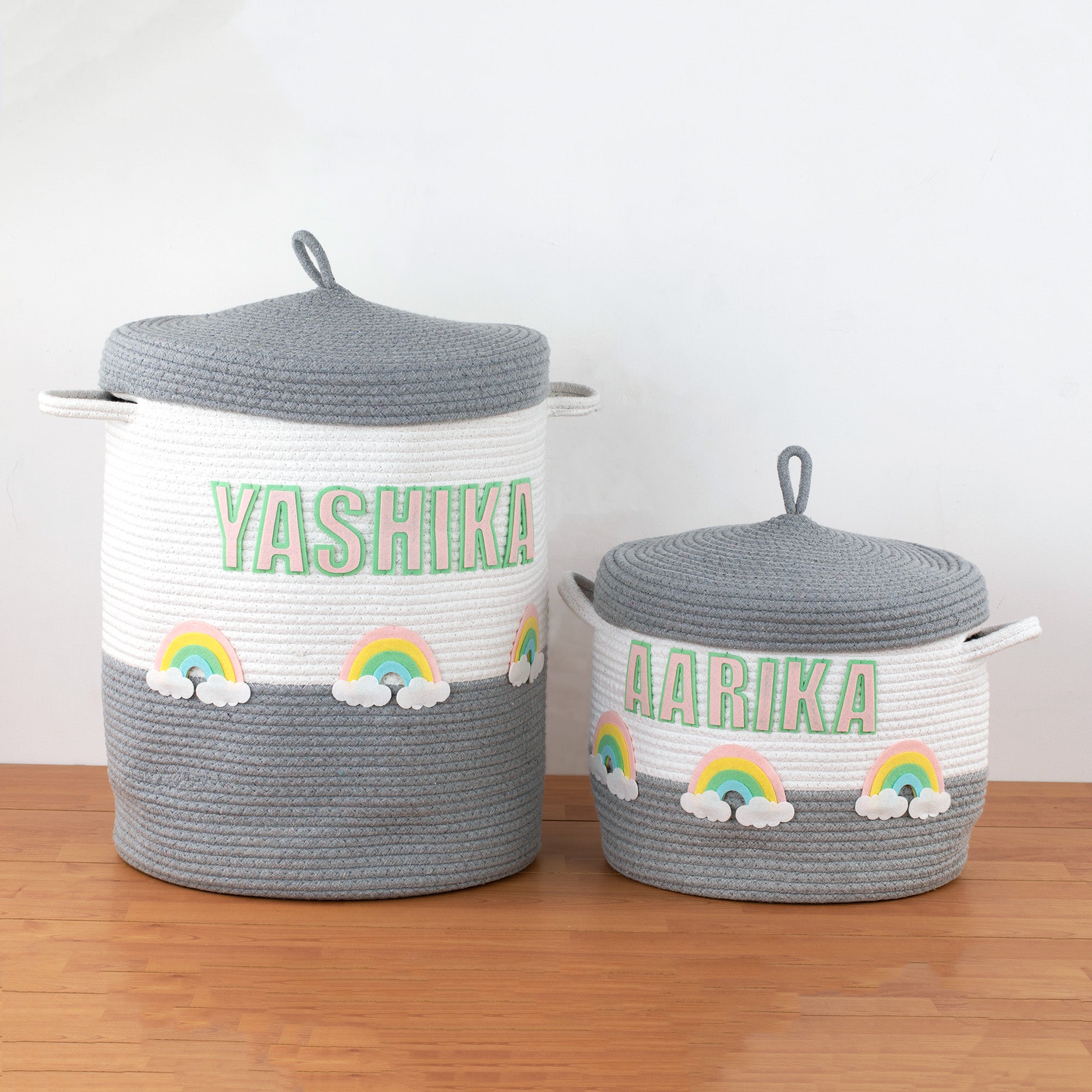 Rope Basket With Lid Medium/Large/Set Of 2