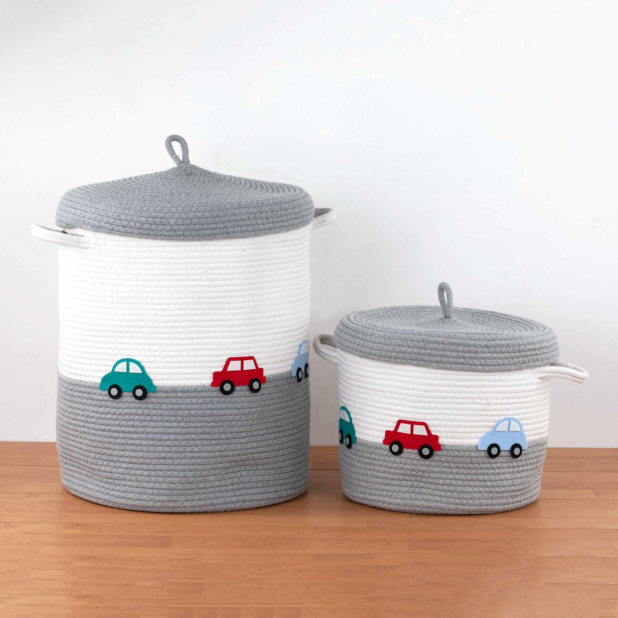 Rope Basket With Lid Medium/Large/Set Of 2