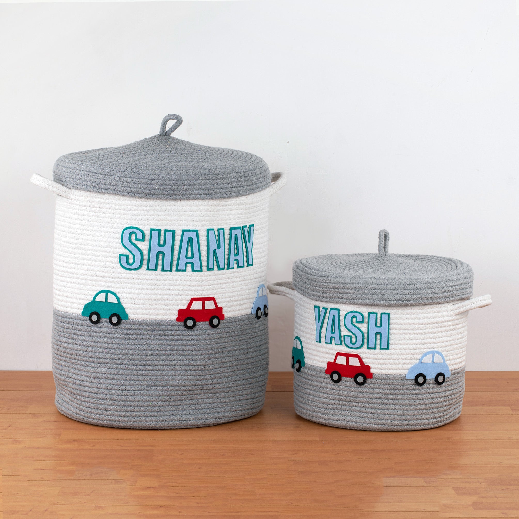 Rope Basket With Lid Medium/Large/Set Of 2