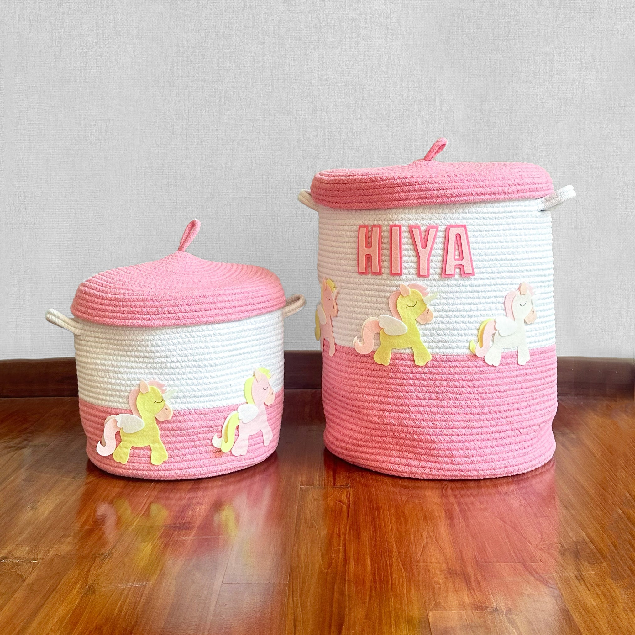 Rope Basket With Lid Medium/Large/Set Of 2