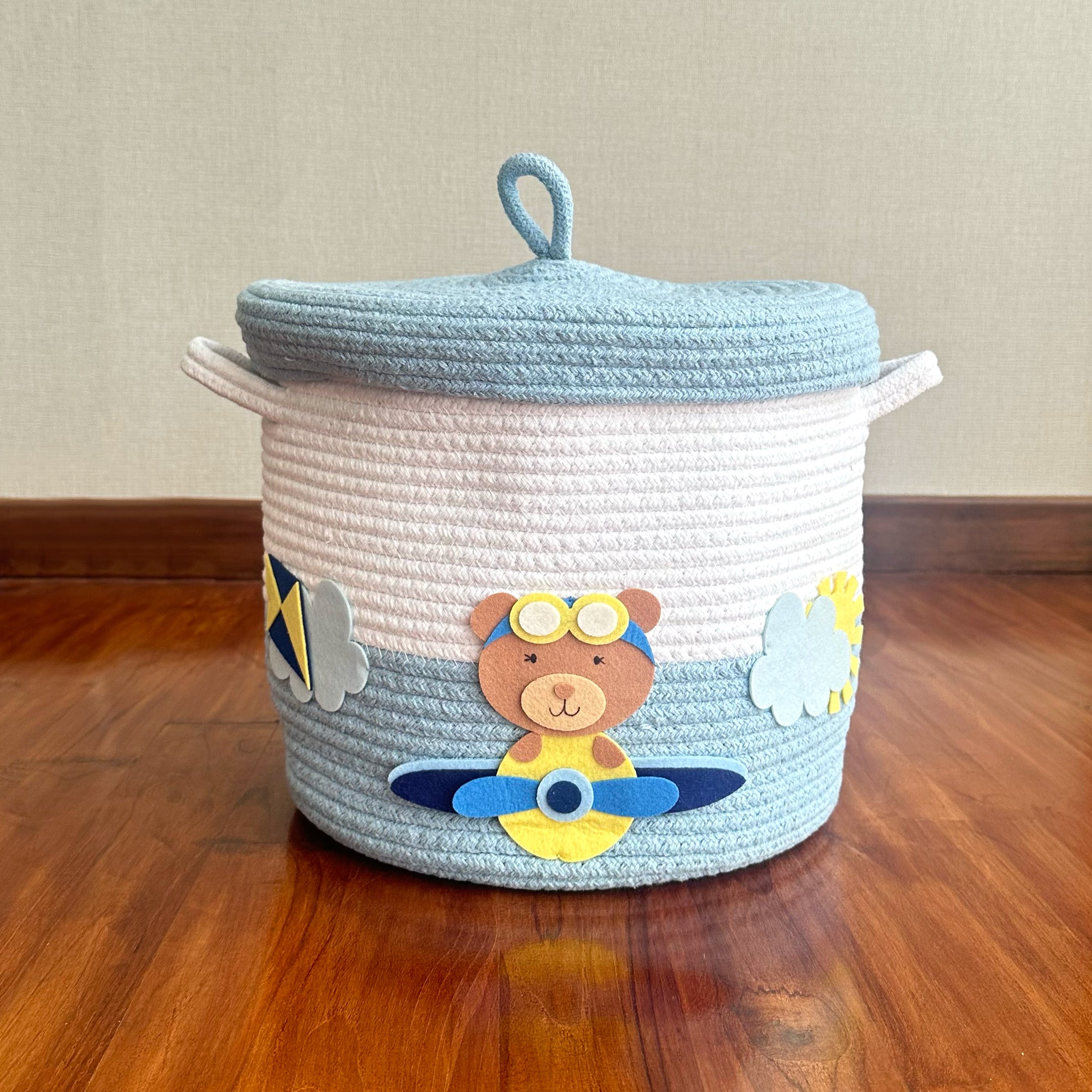 Rope Basket With Lid Medium/Large/Set Of 2