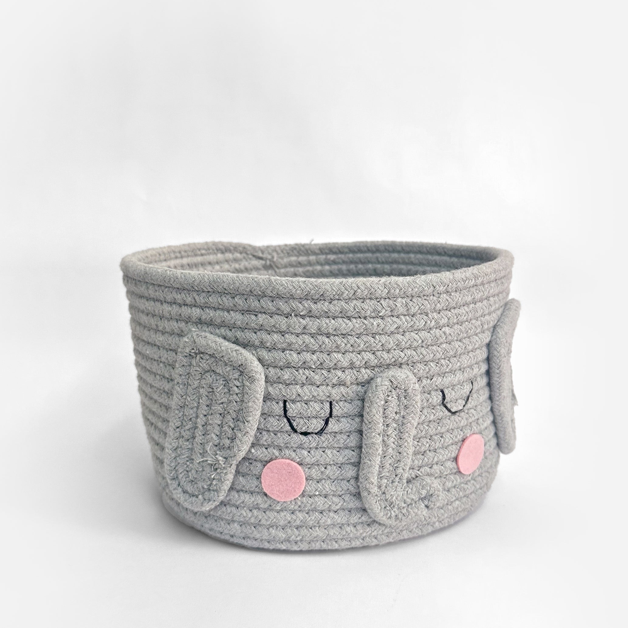 Elephant Grey Cotton Rope Storage Basket