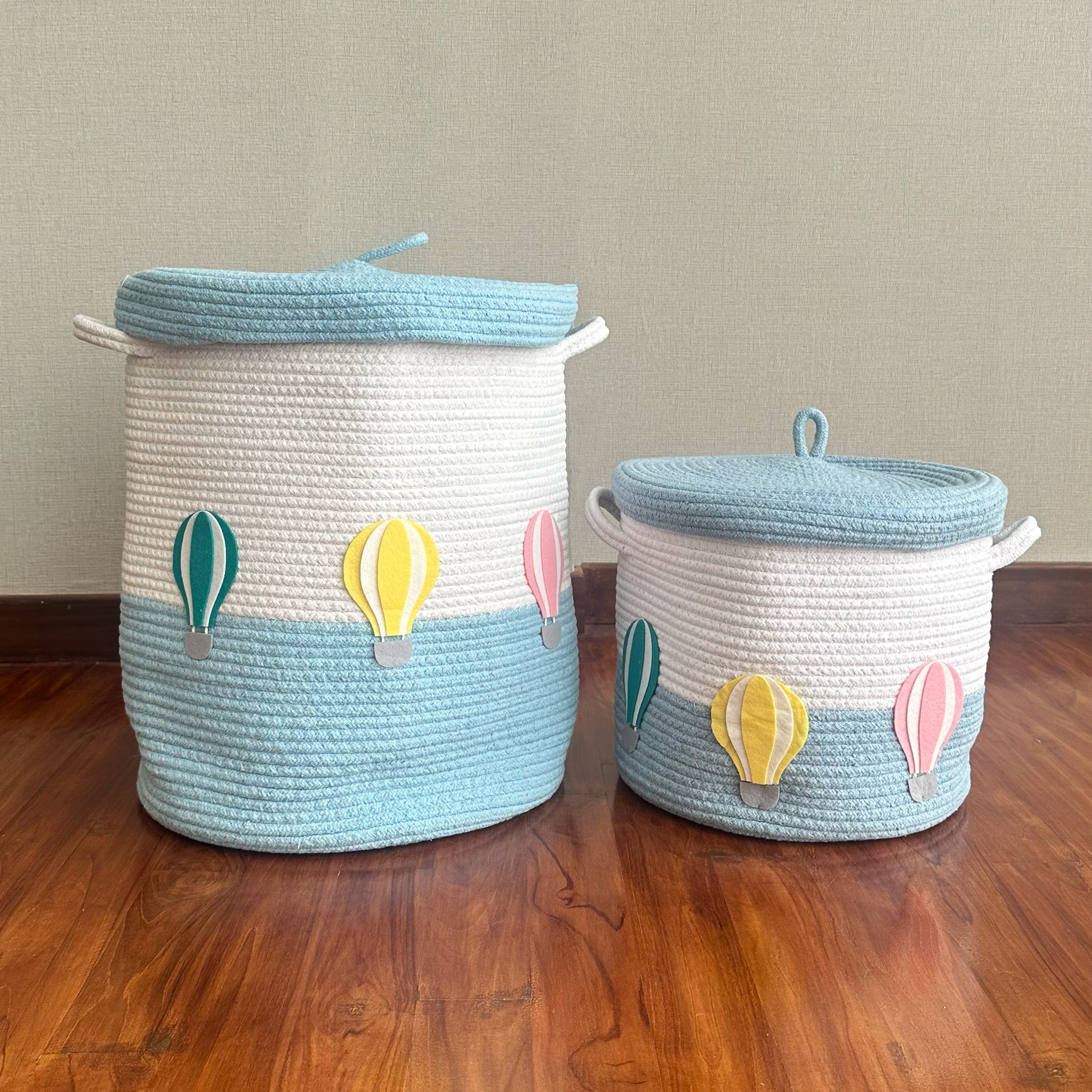 Rope Basket With Lid Medium/Large/Set Of 2