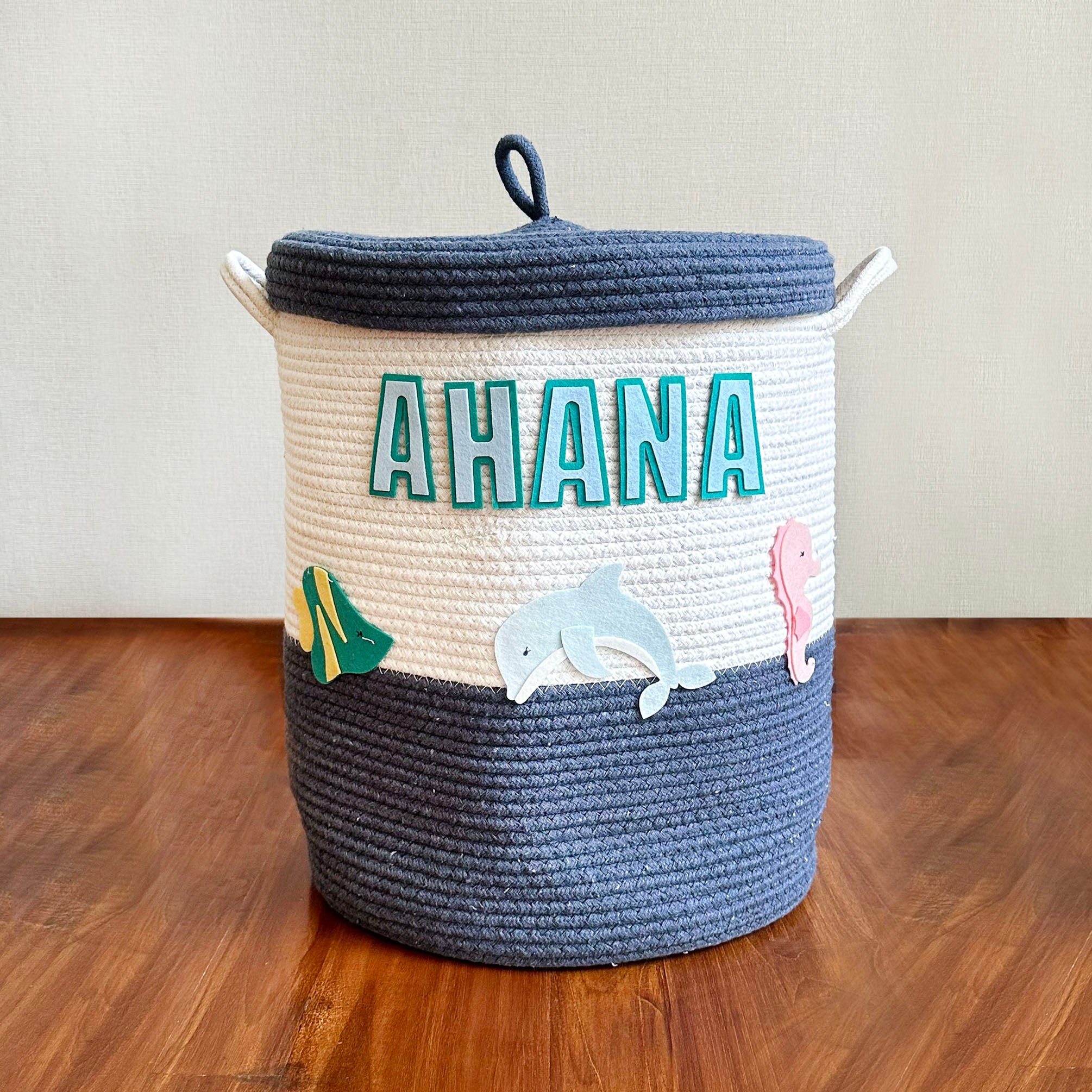 Rope Basket With Lid Medium/Large/Set Of 2