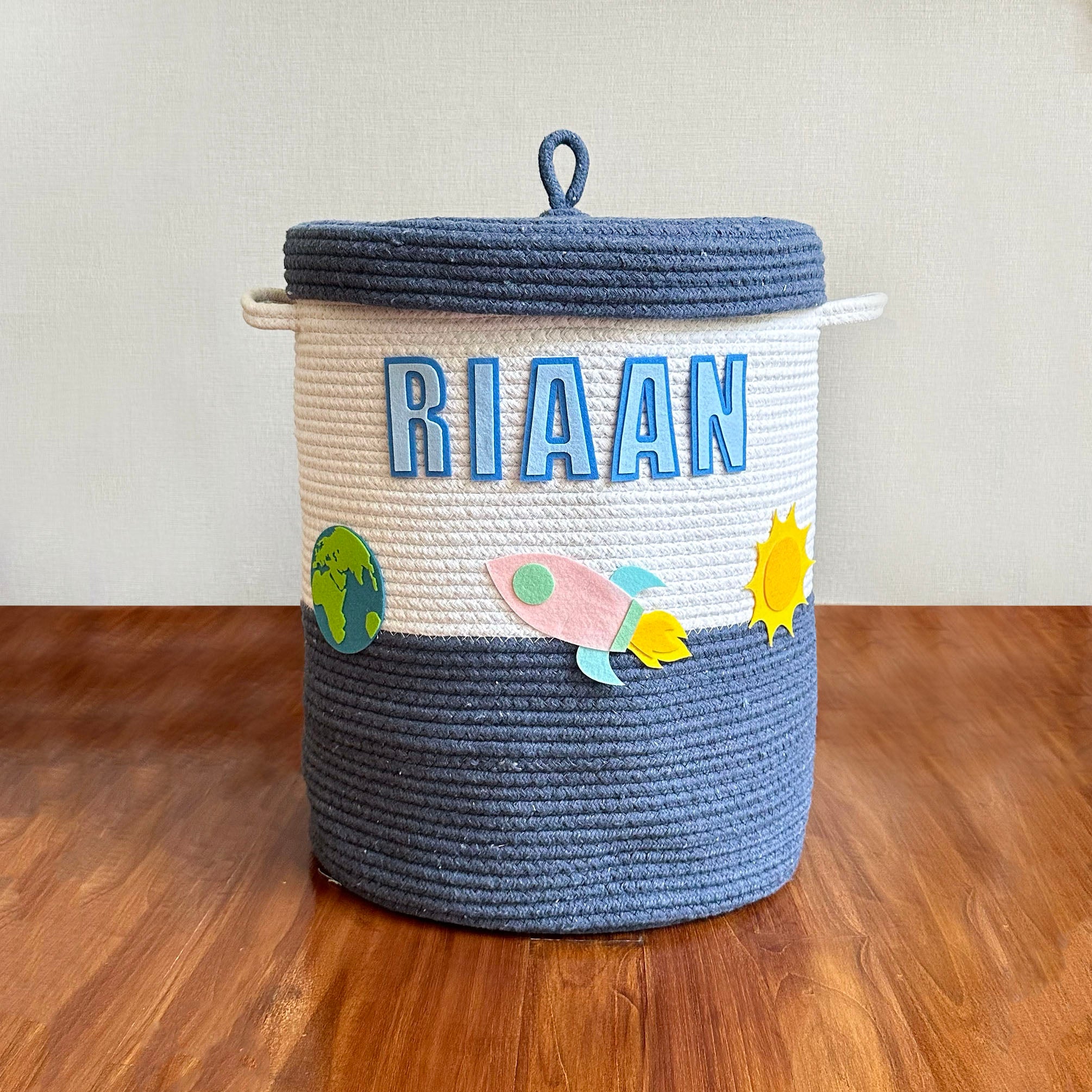 Rope Basket With Lid Medium/Large/Set Of 2