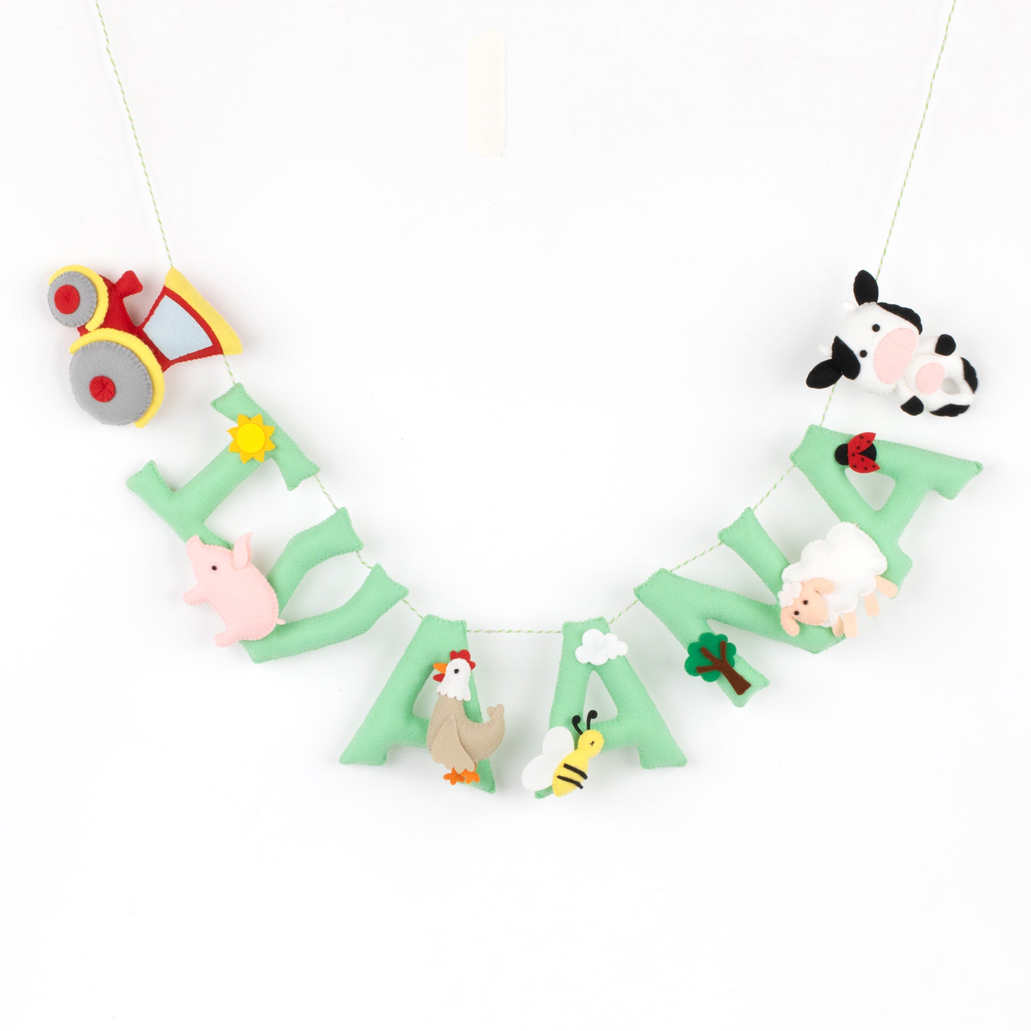 Farm Animals Name Bunting/Garland - Mint Green