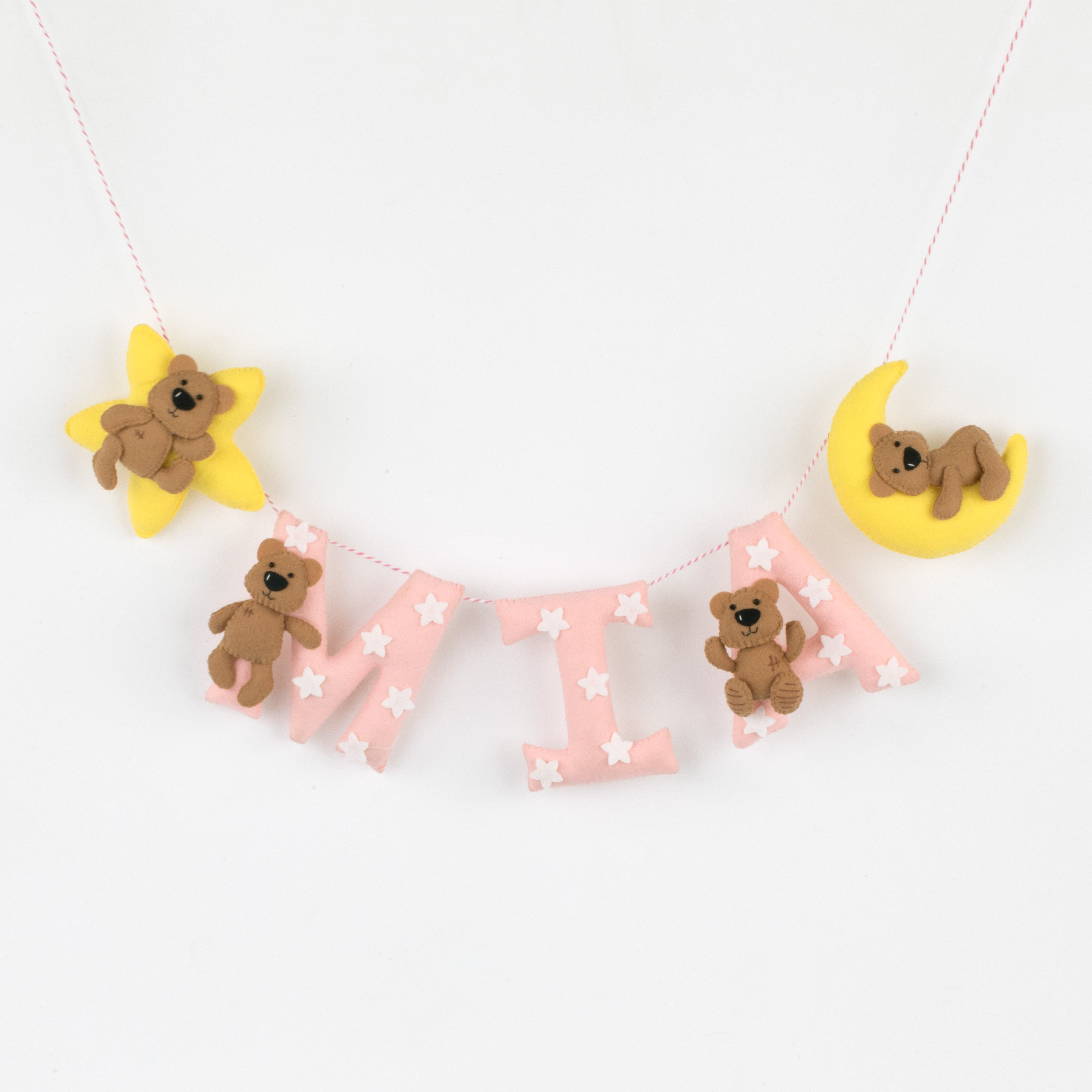 Sweet Dreams Name Bunting/Garland - Light Pink
