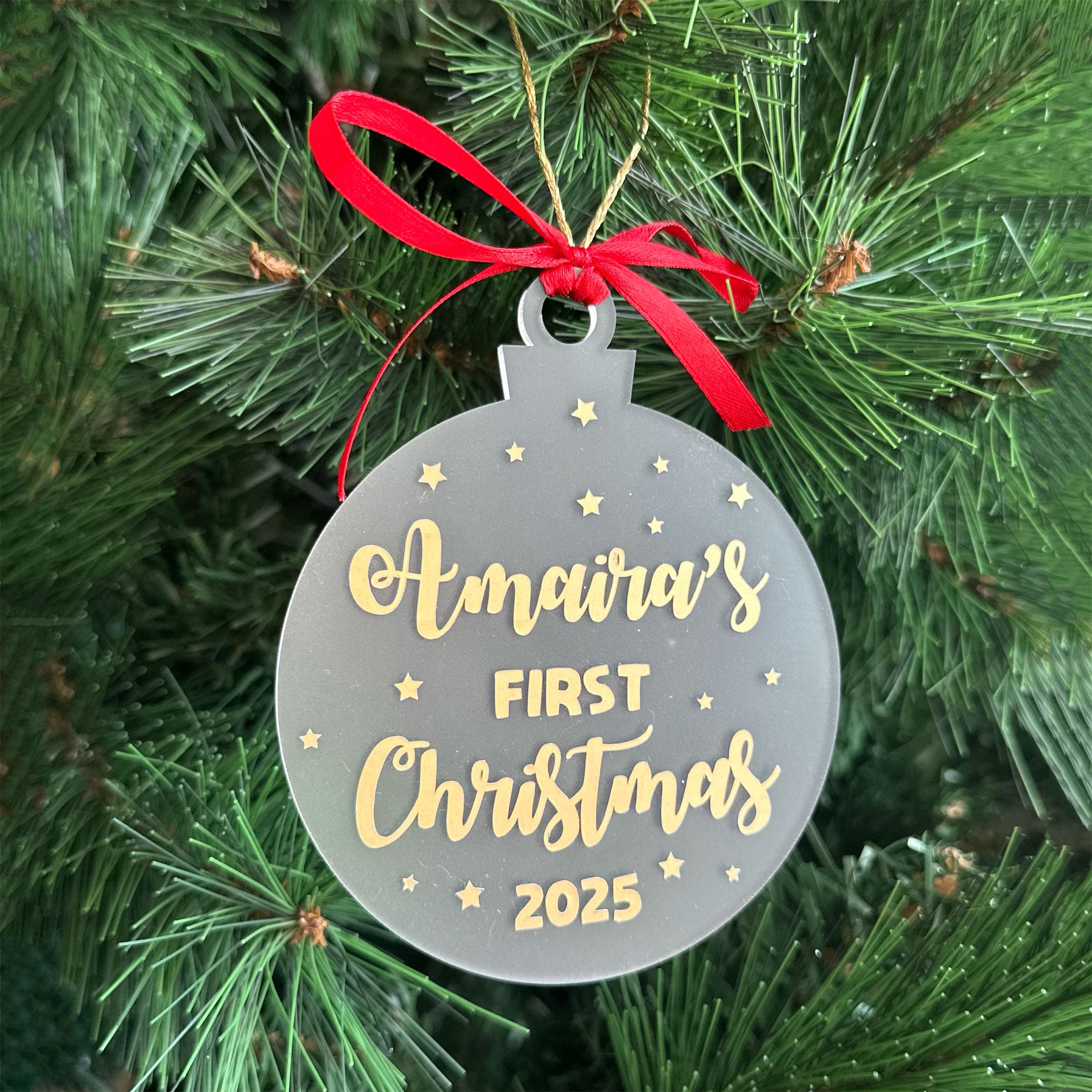 Personalised First Christmas Bauble