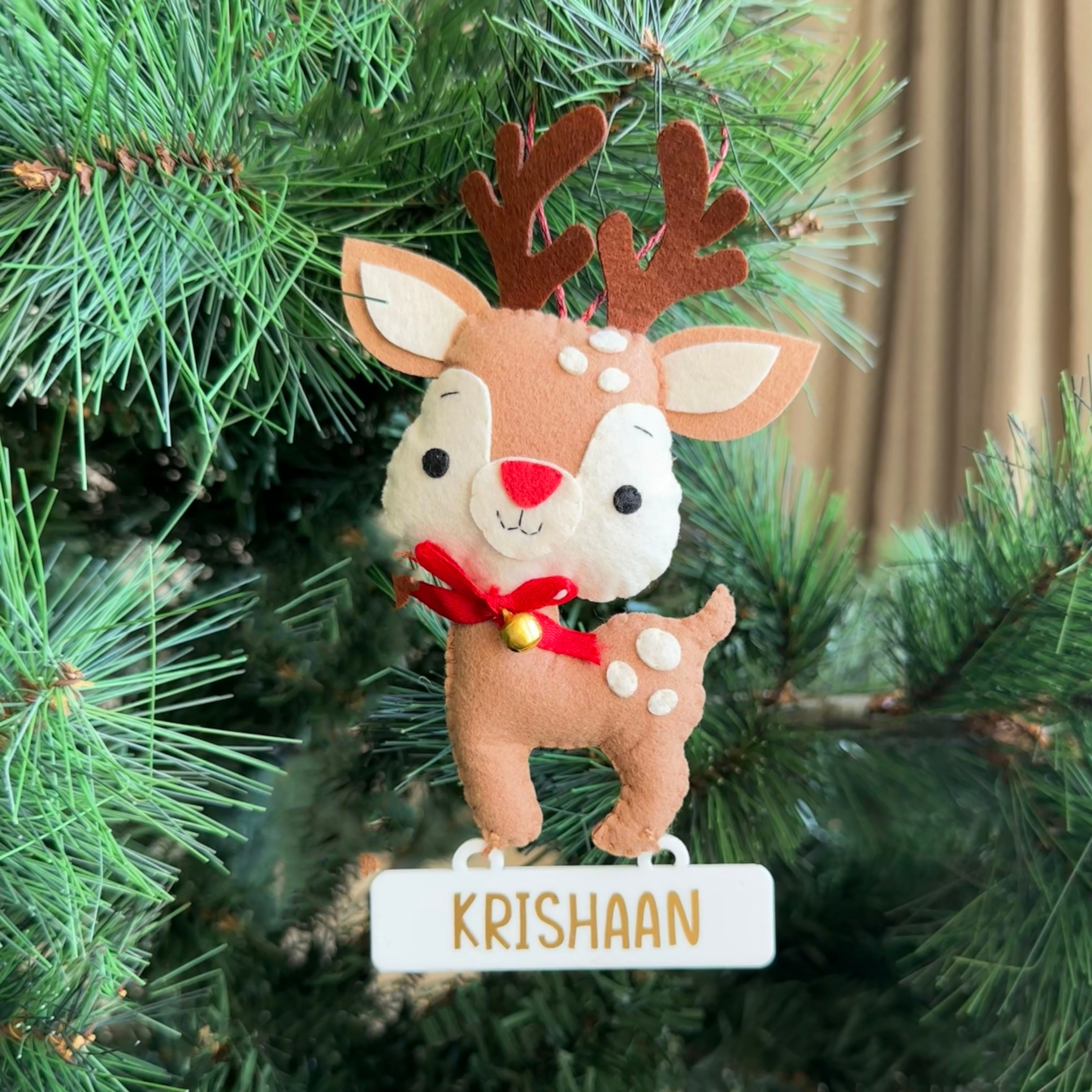 Personalised Felt Ornament - Reindeer